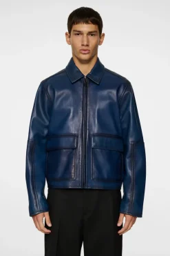 Jed Leather Party Jacket-J.Lindeberg Clearance