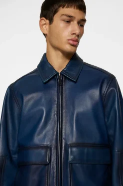 Jed Leather Party Jacket-J.Lindeberg Clearance
