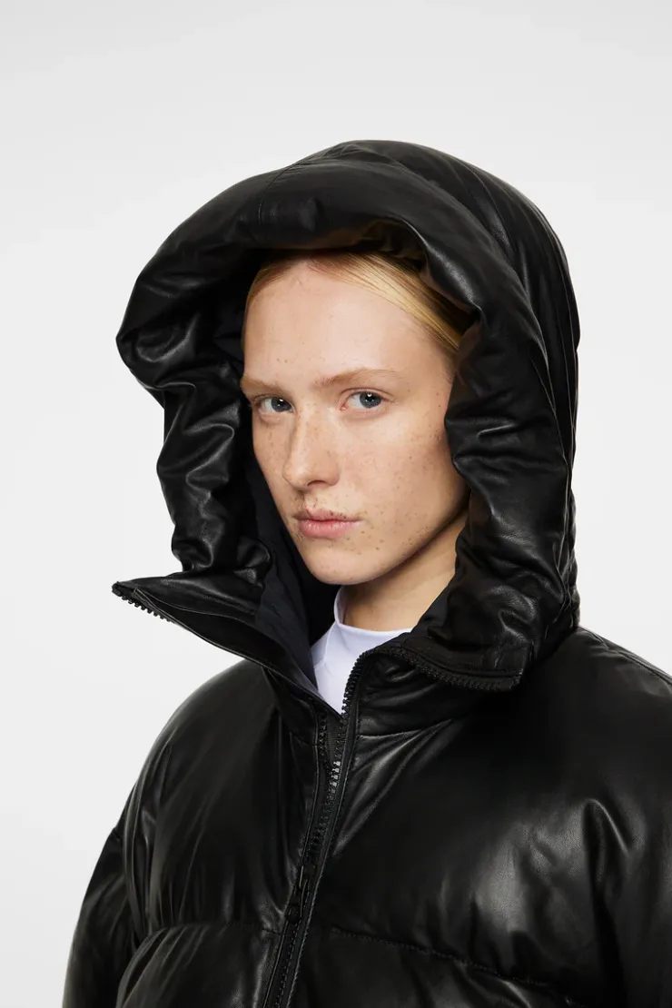 Jolene Leather Padded Jacket-J.Lindeberg New